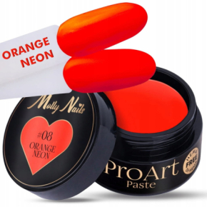 Molly Nails ProArt Paste 08 Orange Neon HEMA/Di-HEMA Free 5g pasta do zdobień paznokci