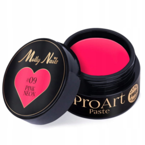 Molly Nails ProArt Paste 09 Pink Neon HEMA/Di-HEMA Free 5g pasta do zdobień paznokci