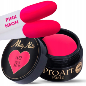 Molly Nails ProArt Paste 09 Pink Neon HEMA/Di-HEMA Free 5g pasta do zdobień paznokci