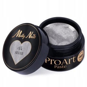 Molly Nails ProArt Paste 14 Silver HEMA/Di-HEMA Free 5g pasta do zdobień paznokci