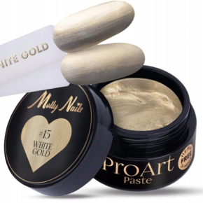 Molly Nails ProArt Paste 15 White Gold HEMA/Di-HEMA Free 5g pasta do zdobień paznokci