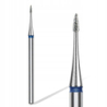 Staleks frez diamentowy płomień mini do skórek i paznokci FA12B010/3 niebieski 1mm 3mm ścieralnośc średnia - 2