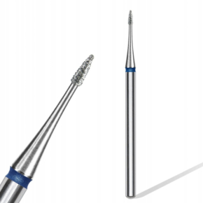Staleks frez diamentowy płomień mini do skórek i paznokci FA12B010/3 niebieski 1mm 3mm ścieralnośc średnia