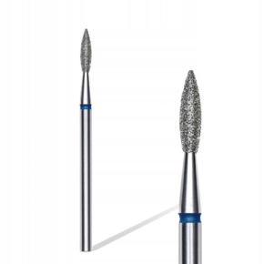Staleks frez diamentowy płomień spiczasty do skórek i paznokci FA11B023/8 niebieski 2_3mm 8mm ścieralnośc średnia