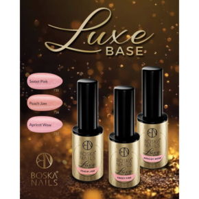 Boska Nails Luxe Base Peach Jam Baza kauczukowa z drobinką 10ml