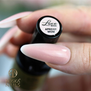 Boska Nails Luxe Base Apricot Wow 10ml Baza kauczukowa z drobinką