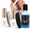 Molly Nails Zestaw Crackle Gel Black and White 2x8g + NTN oliwka zapachowa z rollerem 50ml - 3