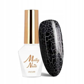 Molly Nails Zestaw Crackle Gel Black and White 2x8g + NTN oliwka zapachowa z rollerem 50ml