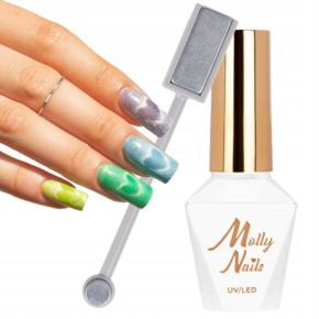 Molly Nails Zestaw lakier Cat Eye 8g (1 kolor do wyboru) + magnetyzer do kociego oka