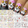 Naklejki wodne na paznokcie 12 wzorów nr BN2401-2412 wzory halloween czaszki duchy klaun - 2