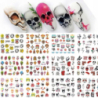 Naklejki wodne na paznokcie 12 wzorów nr BN2401-2412 wzory halloween czaszki duchy klaun - 4