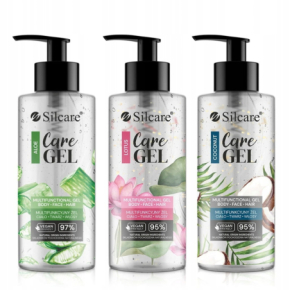 Silcare Care Gel Wegański zestaw 2+1 zele do ciala twarzy wlosów po opalaniu nawilzający kojący 3x275ml