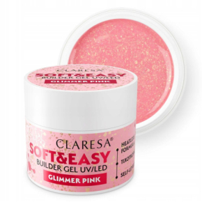 Claresa Soft&Easy Builder Gel Glimmer Pink 12g żel budujący samopoziomujący do paznokci