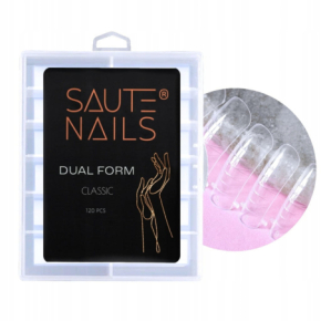 Saute Nails Dual Form Classic 120 sztuk szablony formy do przedłużania paznokci transparentne do żelu akrylożelu