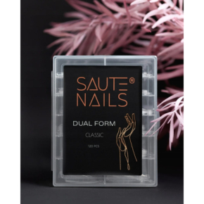 Saute Nails Dual Form Classic 120 sztuk szablony formy do przedłużania paznokci transparentne do żelu akrylożelu