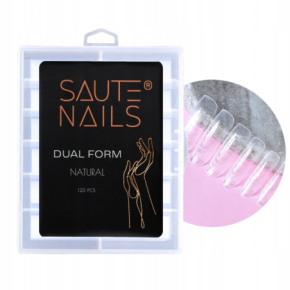 Saute Nails Dual Form Natural 120 sztuk szablony formy do przedłużania paznokci transparentne do żelu akrylożelu