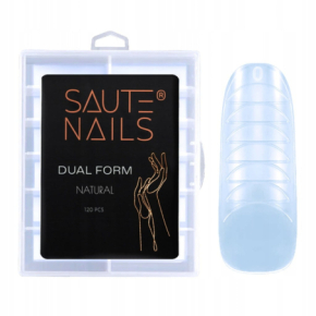 Saute Nails Dual Form Natural 120 sztuk szablony formy do przedłużania paznokci transparentne do żelu akrylożelu