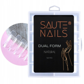 Saute Nails Dual Form Natural 120 sztuk szablony formy do przedłużania paznokci transparentne do żelu akrylożelu