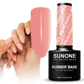 Sunone Rubber Base Peach 01 Baza kauczukowa budująca do paznokci 5ml