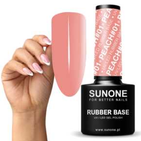 Sunone Rubber Base Peach 01 Baza kauczukowa budująca do paznokci 5ml