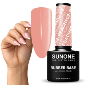 Sunone Rubber Base Peach 02 Baza kauczukowa budująca do paznokci 5ml