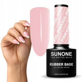 Sunone Rubber Base Pink 05 Baza kauczukowa budująca do paznokci 5ml