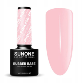 Sunone Rubber Base Pink 06 Baza kauczukowa budująca do paznokci 5ml