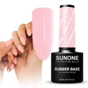 Sunone Rubber Base Pink 06 Baza kauczukowa budująca do paznokci 5ml