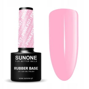 Sunone Rubber Base Pink 07 Baza kauczukowa budująca do paznokci 5ml