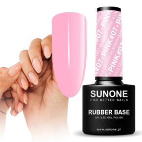 Sunone Rubber Base Pink 07 Baza kauczukowa budująca do paznokci 5ml