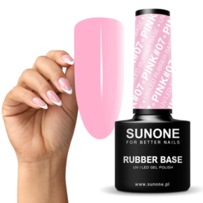 Sunone Rubber Base Pink 07 Baza kauczukowa budująca do paznokci 5ml