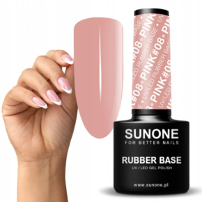 Sunone Rubber Base Pink 08 Baza kauczukowa budująca do paznokci 5ml