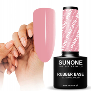 Sunone Rubber Base Pink 09 Baza kauczukowa budująca do paznokci 5ml