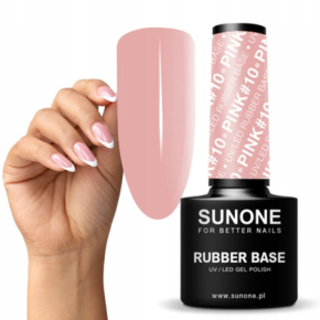 Sunone Rubber Base Pink 10 Baza kauczukowa budująca do paznokci 5ml