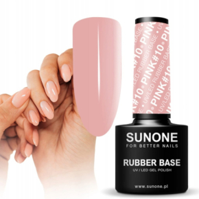 Sunone Rubber Base Pink 10 Baza kauczukowa budująca do paznokci 5ml