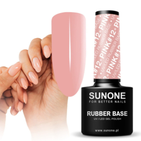 Sunone Rubber Base Pink 12 Baza kauczukowa budująca do paznokci 5ml