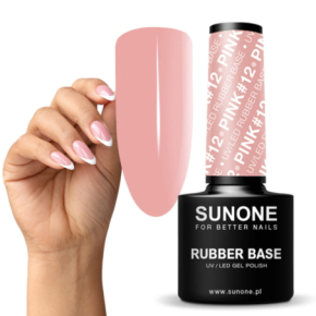 Sunone Rubber Base Pink 12 Baza kauczukowa budująca do paznokci 5ml