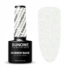 Sunone Rubber Base White Diamond 14 Baza kauczukowa budująca do paznokci z drobinkami 5ml - 1