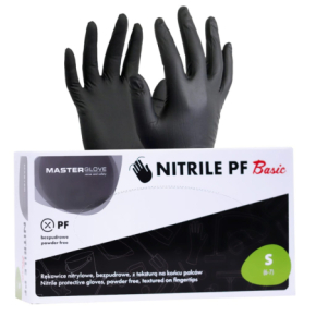 Master Glove Rękawiczki nitrylowe rękawice bezpudrowe Black czarne rozmiar S 100 sztuk