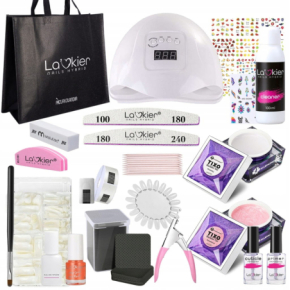 Zestaw do manicure żelowego z lampą UV + 2 x Allepaznokcie Tixo Builder Gel + preparaty + akcesoria