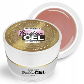 Clavier Builder Gel Powder Pink Żel budujący UV/LED do paznokci samopoziomujący 10g