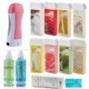 Zestaw ItalWax do depilacji - podgrzewacz + 8x wosk w rolce aromatyczny 100ml + żele + paski + talk - 1