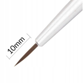 Pędzelek do zdobień Molly Lac nr 00 10mm plastikowa srebrna rączka