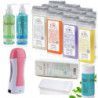 Zestaw ItalWax do depilacji - podgrzewacz + 12x wosk w rolce Top Line 100ml + żele + paski + talk - 1