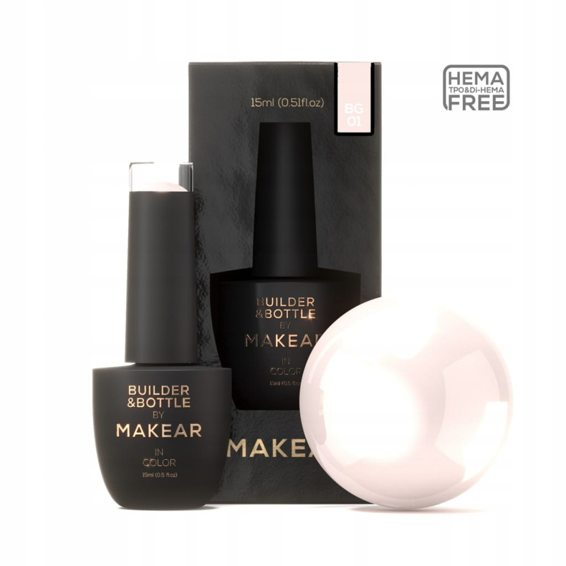 Makear Builder&Bottle BG01 Żel budujący do paznokci w butelce z pędzelkiem Hema Free 15ml Makear Builder&Bottle BG01 Żel budujący do paznokci w butelce z pędzelkiem Hema Free 15ml