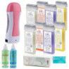 Zestaw ItalWax do depilacji - podgrzewacz + 8x wosk w rolce Top Line 100ml + żele + paski + talk - 1