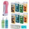Zestaw ItalWax do depilacji - podgrzewacz + 8x wosk w rolce klasyczny 100ml + żele + paski + talk - 1