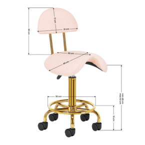 Taboret kosmetyczny 6001-G złoto - różowy