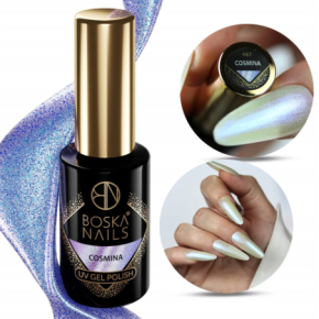 Boska Nails Cosmic Glow 487 Cosmina jasnofioletowy holograficzny lakier hybrydowy 6ml