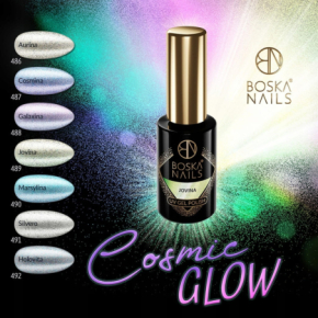 Boska Nails Cosmic Glow 488 Galaxina różowo-fioletowy holograficzny lakier hybrydowy 6ml